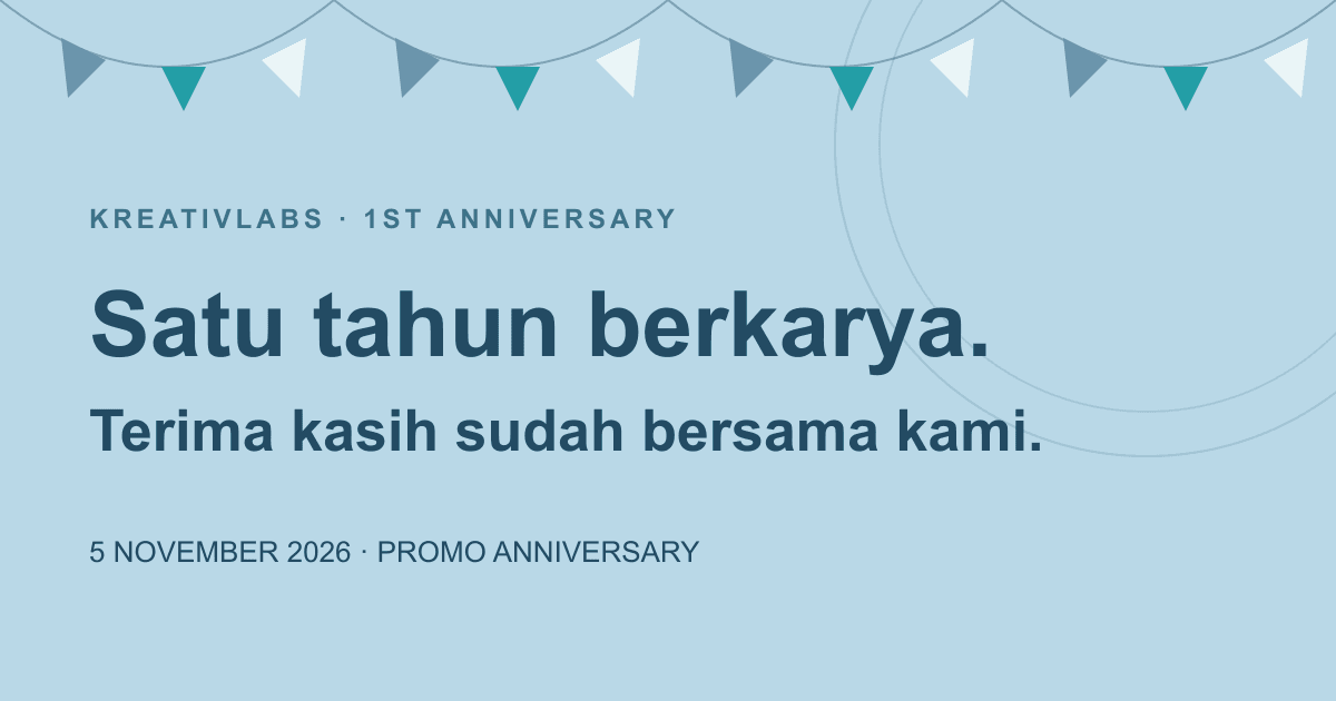 1 Tahun KreativLabs: Promo Anniversary dan Landing Page Gratis